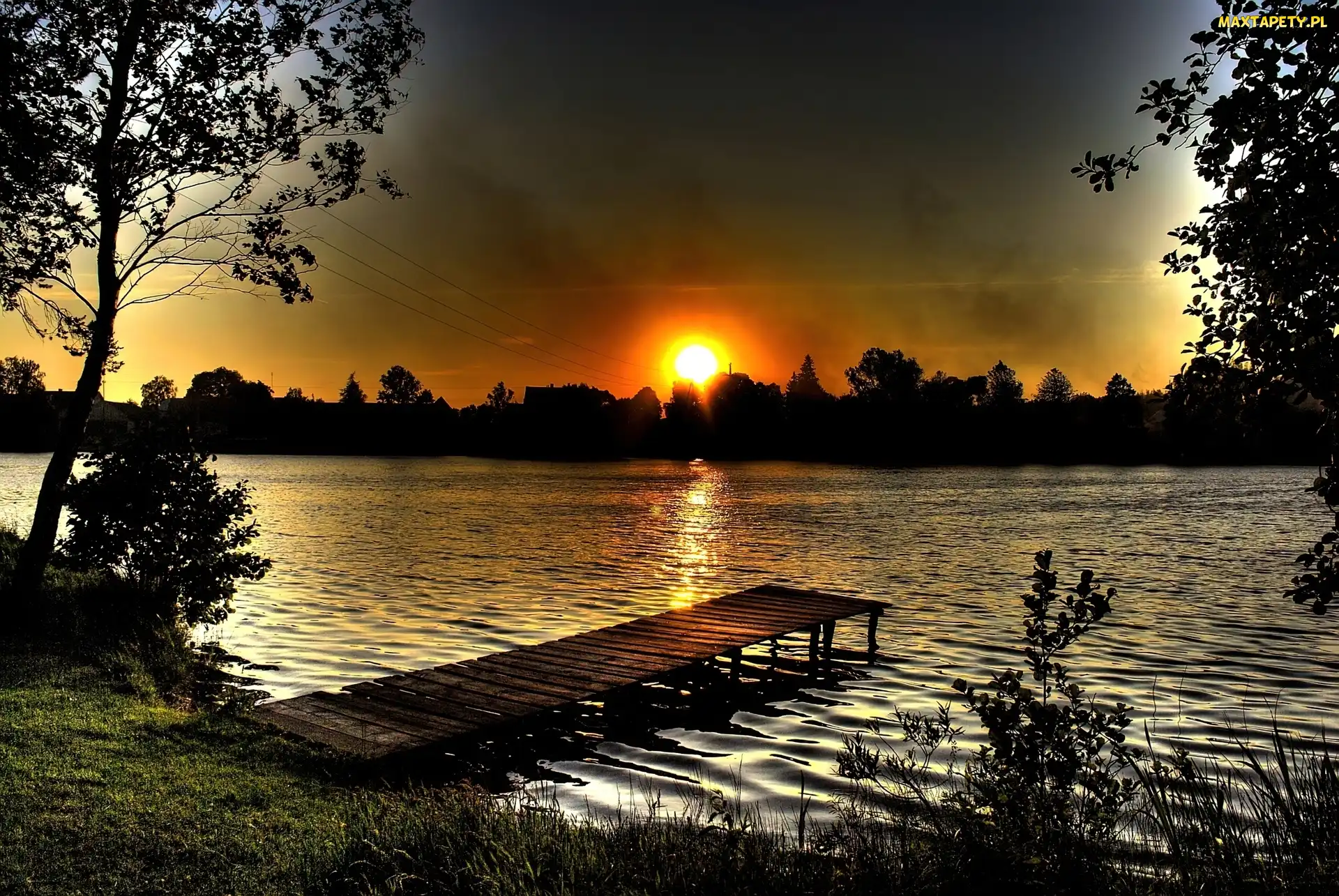 Jezioro, Woda, Słońce