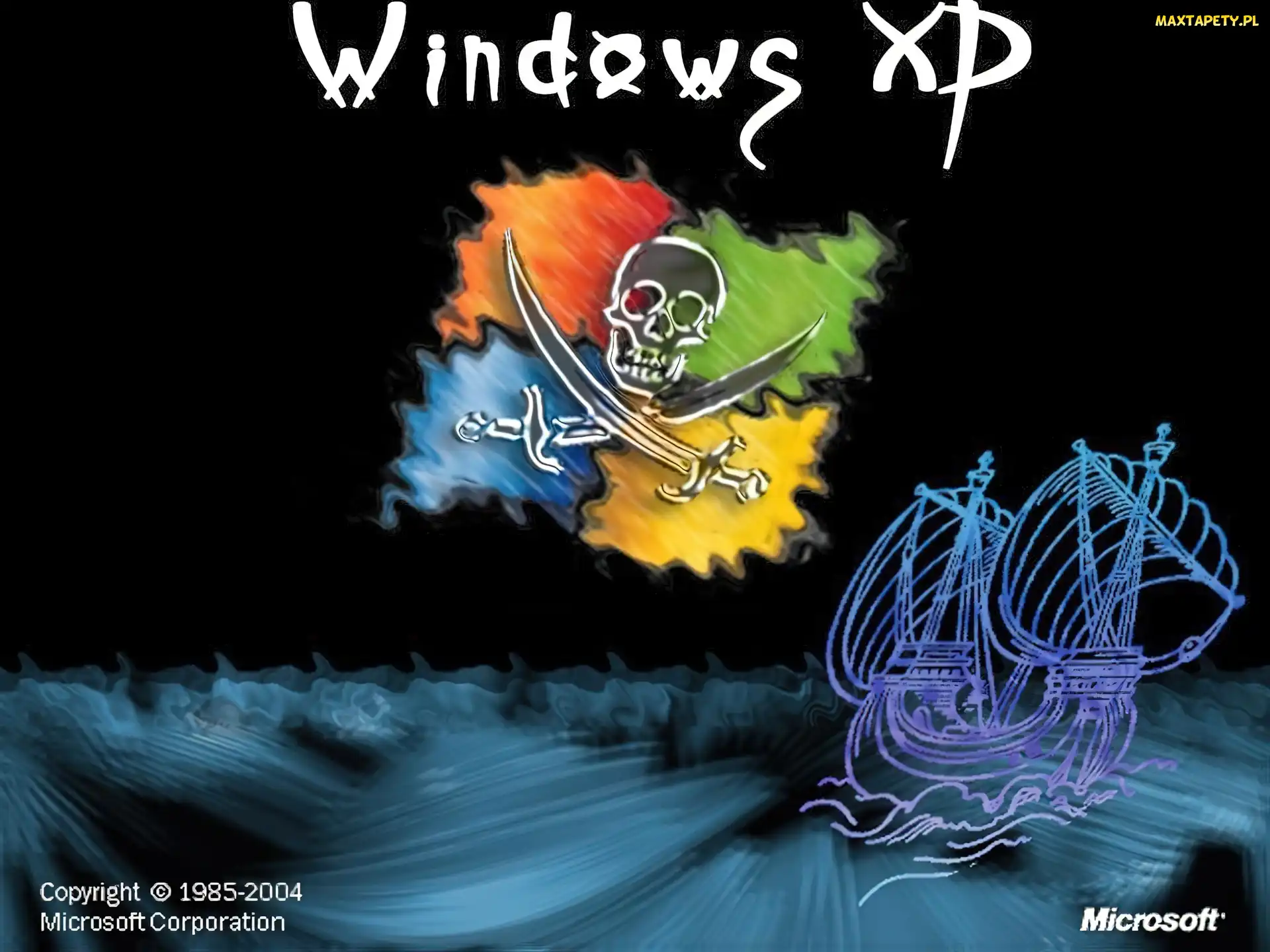 Windows XP, trupia czaszka, piraci