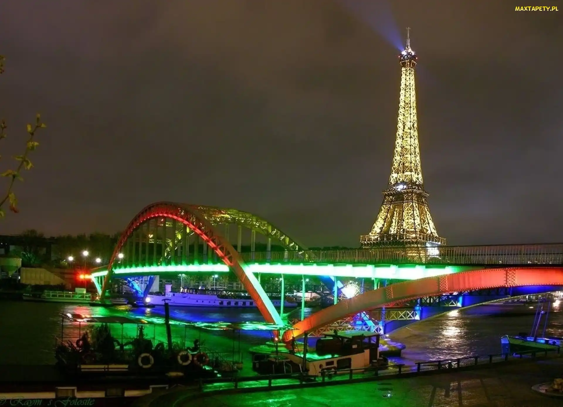 Paryż, Noc, Wieża, Eiffel