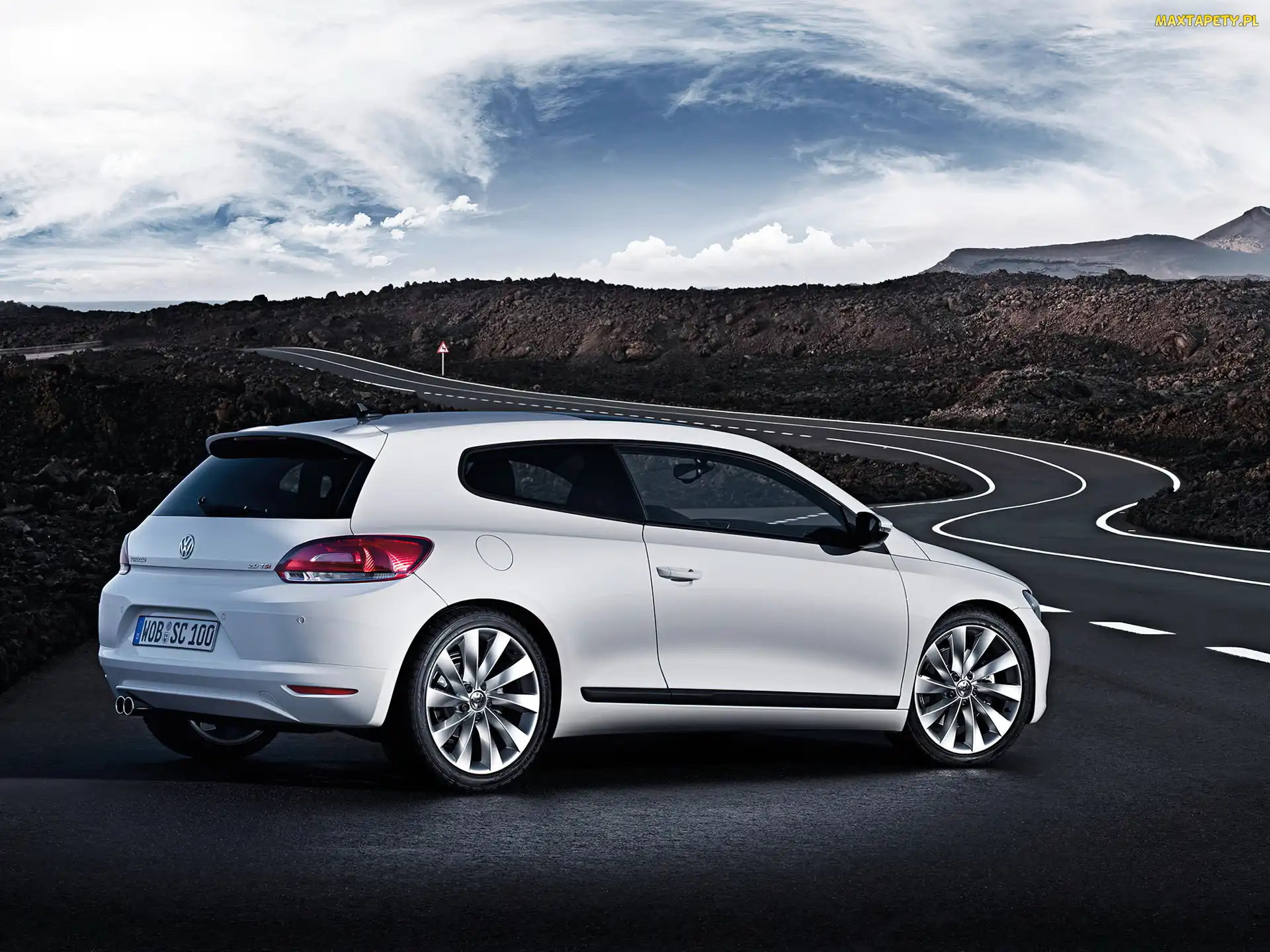 Samochód, Scirocco, Volkswagen, Biały, Droga
