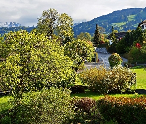 Wioska, Droga, Góry, Dolina