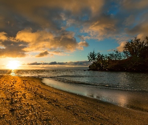 Zachód słońca, Plaża