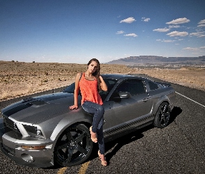 Szary, Kobieta, Ford Mustang