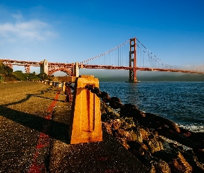 San Francisco, Droga, Łańcuch, Poranek, Most Golden Gate