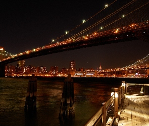 Nowy Jork, Most, Nocą, Miasto