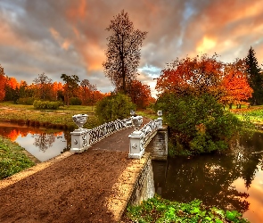 Petersburg, Mostek, Jesień, Park