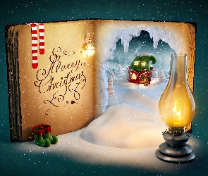Książka, Święta, Lampa, Bajkowo, Życzenia