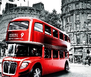 Ulica, Budynki, Czerwony Autobus