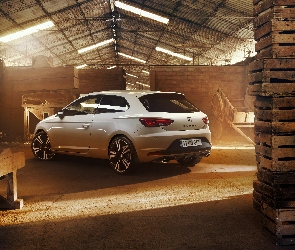 Biały, Samochód, Seat, Leon