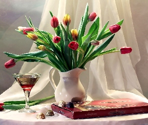 Kolorowe, Kompozycja, Tulipany