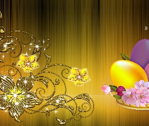 Wielkanoc, Złoty Ornament, Pisanki