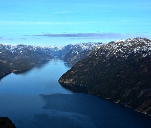 fjord, Woda, Góry, lysefjord