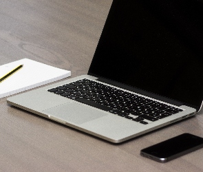 Telefon, Notatnik, Iphone, Apple, Laptop