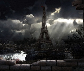 Paryż, Wojna, Ruiny, Wieża Eiffla