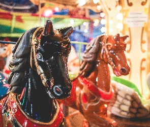 Karuzela, Koniki, Wesołe miasteczko