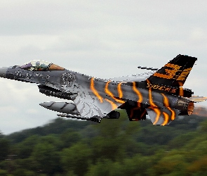 Myśliwiec F-16, Pomarańcz, Paskowany, Srebny