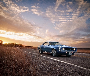 Droga, Chevrolet Camarro SS, Samochód, Niebieski