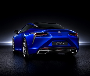 Niebieski, Tył, Lexus LC 500h