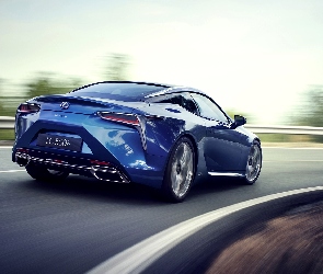 Zakręt, Droga, Niebieski, Lexus LC 500h