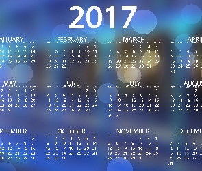 2017, Bokeh, Kalendarz