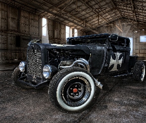 Stary, Hot Rod, Składak, Samochód, Czarny