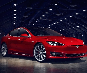 Tesla S P100, 2016, Czerwona