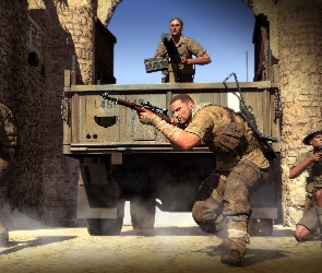 Ciężarówka, Żołnierze, Gra, Sniper Elite 3: Afrika