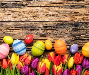 Kompozycja, Tulipany, Wielkanoc, Pisanki