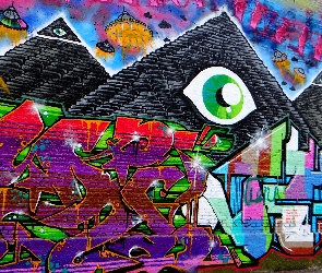 Mur, Piramidy, Graffiti