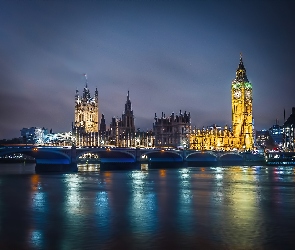Londyn, Rzeka Tamiza, Big Ben, Westminster, Anglia