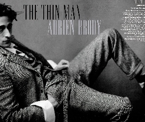 Adrien Brody, garnitur, szary