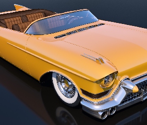 1957, Cadillac Eldorado Convertible, Zabytkowy, Żółty