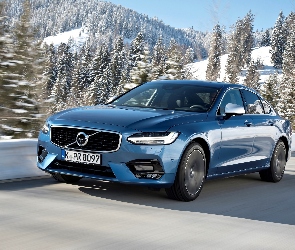 Niebieskie, 2016, Sedan, Volvo S90 T5 R-Design