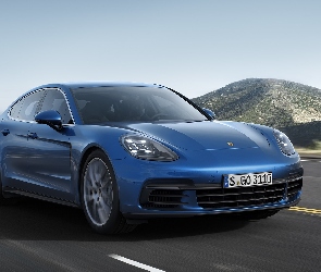 Niebieski, 2017, Porsche Panamera 4S Diesel Sport Turismo 971