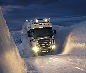 Droga, Lodowa, Scania, Zima
