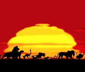 Zachód słońca, Zwierzęta, Król Lew, The Lion King
