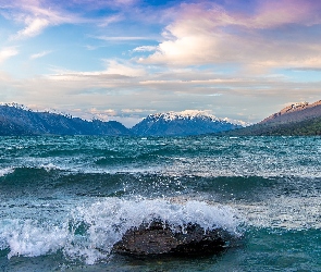 Góry, Fale, Nowa Zelandia, Jezioro Ohau