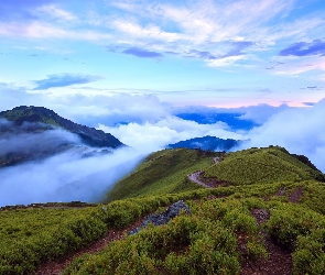 Chmury, Góra Hehuanshan, Tajwan, Park Narodowy Taroko National Park