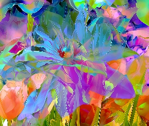 Kolorowe, Fractalius, Kwiaty