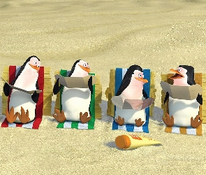 Pingwiny Z Madagaskaru, Plaża, Pingwiny, The Penguins of Madagascar