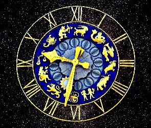 Znaki zodiaku, Gwiazdy, Niebo, Zegar