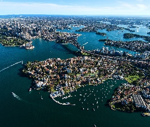 Australia, Z lotu ptaka, Port, Miasto, Sydney