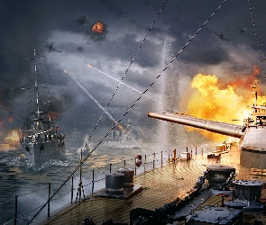 Gra, Działo, Ogień, Okręty, World of Warships