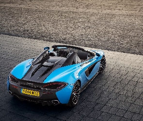 Niebieski, 2017, McLaren 570 S Spider