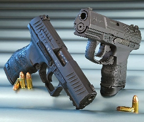 Dwa, Walther-P99, Naboje, Pistolety