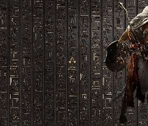 Hieroglify, Ściana, Assassins Creed Origins, Bayek