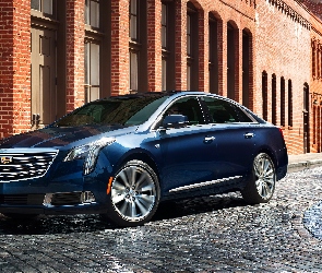 Niebieski, Domy, 2018, Ulica, Cadillac XTS