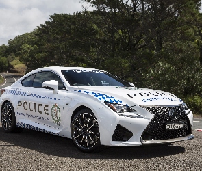 Samochód, 2016, Biały, Lexus RC F, Policyjny