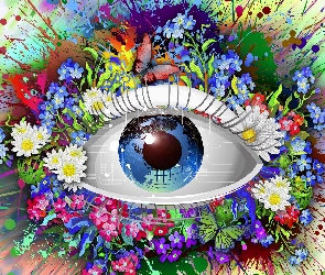 Kwiaty, Oko, Grafika 2D