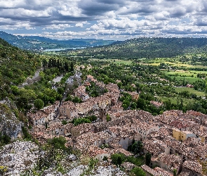 Wzgórza, Z lotu ptaka, Domy